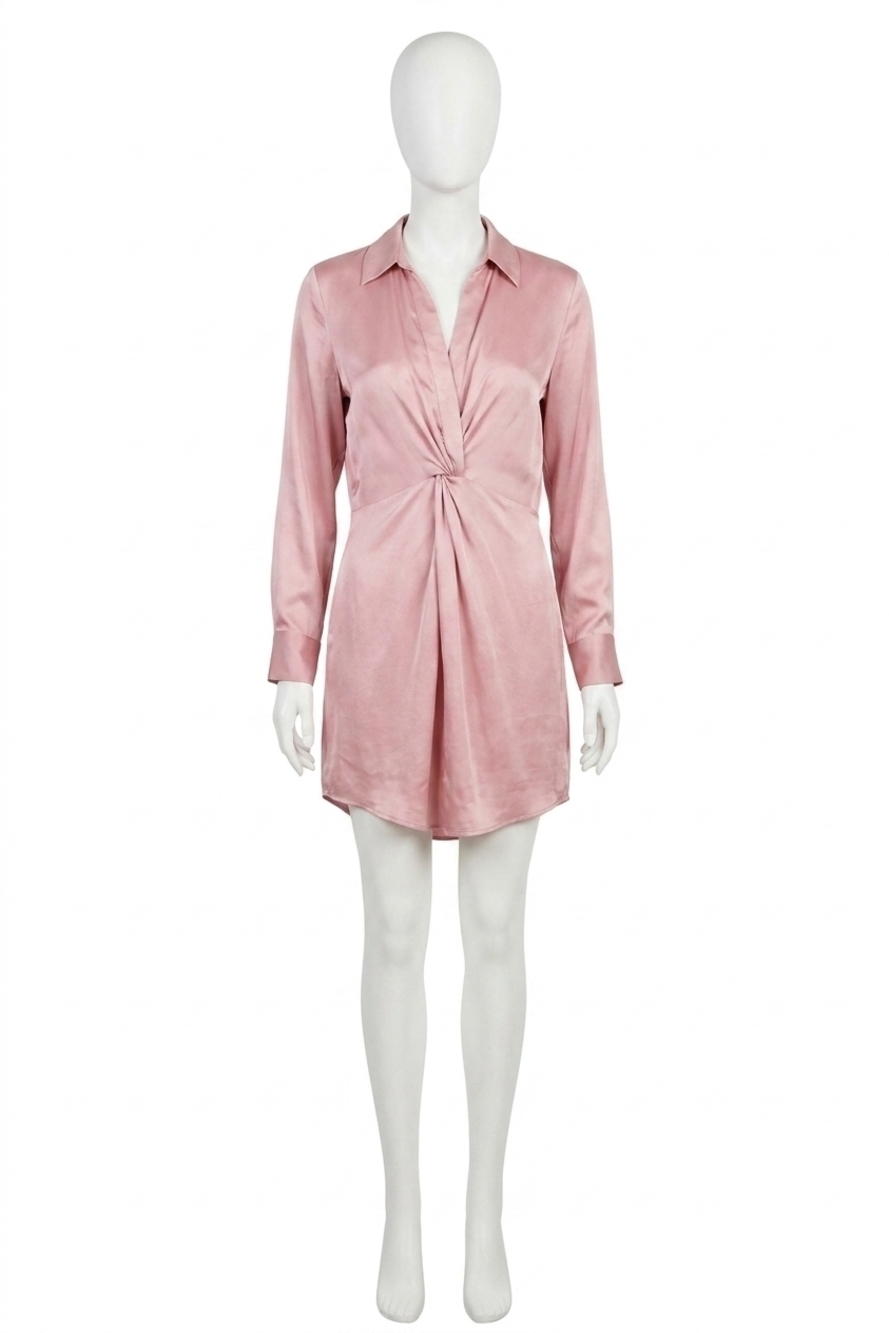 NEW BOBI knotted shirt dress in quartz